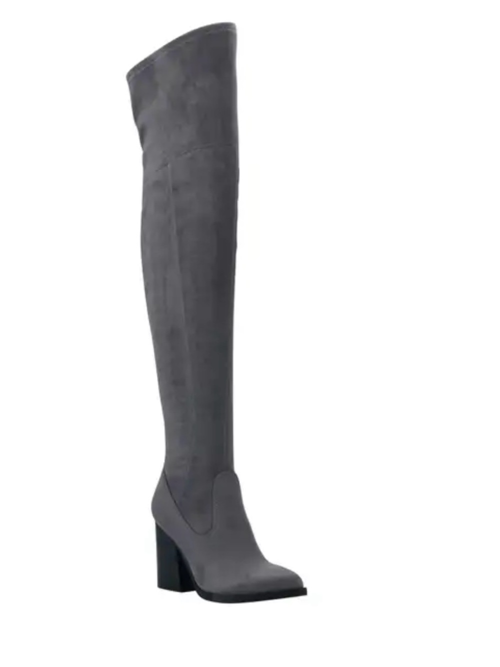 Marc Fisher Tall Gray Over-the-Knee Block Heel Boots